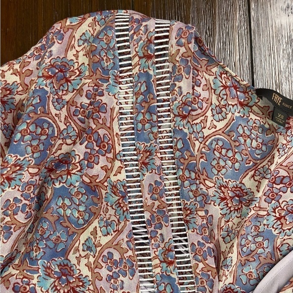 Frye Violet Dusk Paisley Floral Peasant Top Size XS - Picture 6 of 11